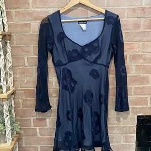 Vintage Espirit D Corp Velvet Embroidered Dress